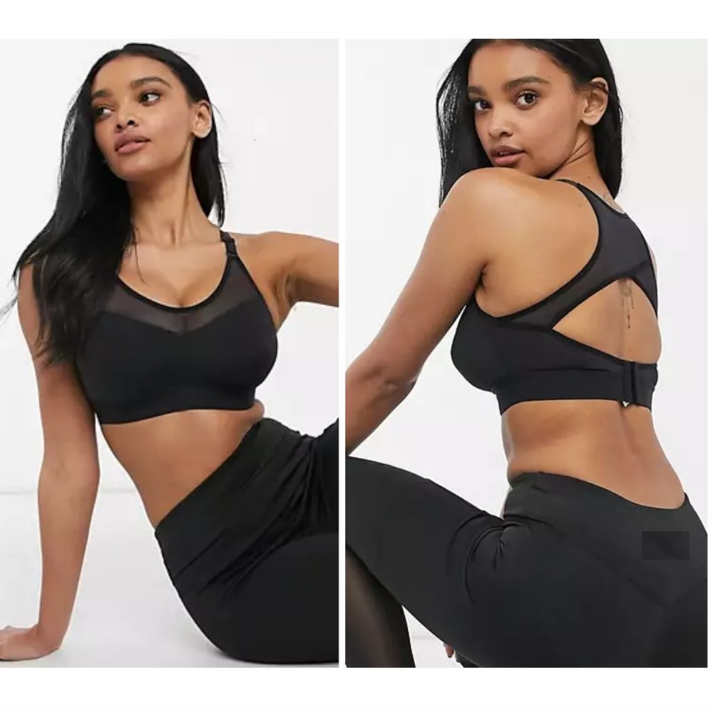 IVORY ROSE Fuller Bust Sports bra NWT mesh trim 36DD